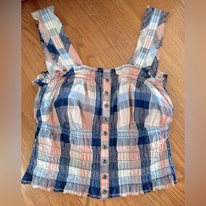 Pilcro Plaid Tank Top